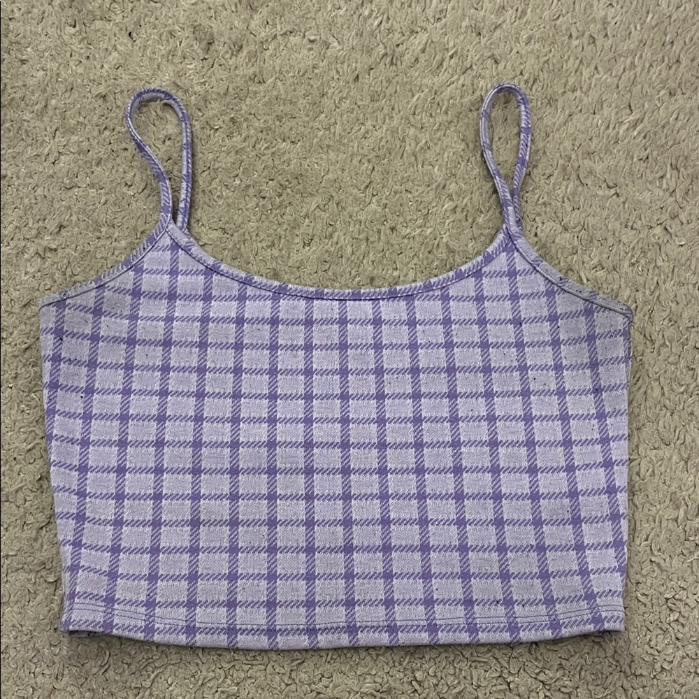 Purple Plaid Women's Crop Top